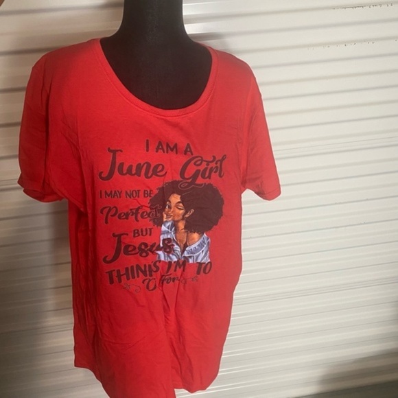 Fruit Of The Loom June Girl Red T-Shirt Women’s Size 3XL - Picture 2 of 10